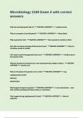 Microbiology 2100 Exam 2 with correct answers