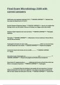 Final Exam Microbiology 2100 with correct answers