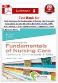 Test Bank for Davis Advantage for Fundamentals of Nursing Care&colon; Concepts&comma; Connections & Skills 4th Edition By Burton & Smith&comma; ISBN&colon; 9781719644556&comma; All 38 Chapters Covered &vert;&vert;Complete A&plus; Guide