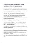 CSX Conductors - Week 1 Test guide questions with rationale answers