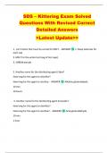 SDS &ndash; Kittering Exam Solved  Questions With Revised Correct  Detailed Answers  >Latest Update>> 