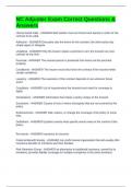 NC Adjuster Exam Correct Questions & Answers EXAM BUNDLE