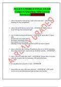 NCLEX UWORLD FINAL EXAM  Complete Questions with Correct  Solutions&vert;&vert;A&plus; GRADED