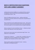 BHCM II CERTIFICATION EXAM QUESTIONS WITH 100&percnt; CORRECT ANSWERS&excl;&excl;