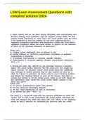 LSW Exam Assessment Questions with complete solution 2024