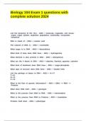 Biology 104 Exam 1 questions with complete solution 2024&period;