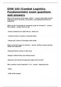 EXW 103 &lpar;Combat Logistics Fundamentals&rpar; exam questions and answers&period;