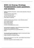 EXW 112 Energy Strategy Fundamentals exam questions and answers