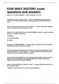 EXW NAVY HISTORY exam questions and answers