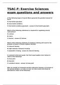 TSAC-F Exercise Sciences exam questions and answers&period;