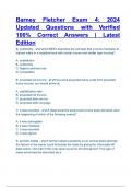 Barney Fletcher Exam 4 2024 Updated Questions with Verified 100&percnt; Correct Answers  Latest Edition
