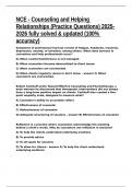 NCE - Counseling and Helping Relationships &lpar;Practice Questions&rpar; 2025-2026 fully solved & updated