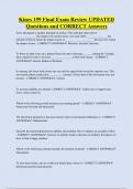 Kines 199 Final Exam Review UPDATED  Questions and CORRECT Answers