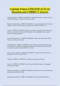Capstone Project UPDATED ACTUAL Questions and CORRECT Answers