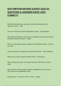 ELFF&sol;WRITTEN REVIEW &lpar;LATEST&rpar; 2024&sol;25 QUESTIONS & ANSWERS RATED 100&percnt; CORRECT&excl;&excl;