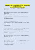 Business Strategy UPDATED Questions  and CORRECT Answers