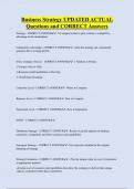 Business Strategy   Bundled Exam Questions and CORRECT Answers