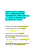  NASM CNC FINAL EXAM 2024-2025&vert;450 BRAND NEW EXAM QUESTIONS AND CORRECT ANSWERS ALL GRADED A&plus;&vert;GUARANTEED SUCCESS&vert;LATEST UPDATE 