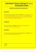 CERTIFIED TEXAS CONTRACT MANAGER EXAM QUESTIONS AND ANSWERS 2024