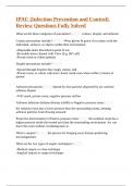 IPAC &lpar;Infection Prevention and Control&rpar; Review Questions Fully Solved