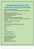 Pathophysiology Final Exam Part 2 STUDY GUIDE LATEST GUIDE SOLUTION