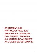ATI ANATOMY AND PHYSIOLOGY PRACTICE EXAM REVIEW QUESTIONS  WITH CORRECT ANSWERS ALL VERIFIED BY AN EXPERT  A&plus; GRADED &lpar;LATEST UPDATE&rpar;