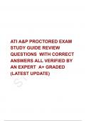 ATI A&P PROCTORED EXAM STUDY GUIDE REVIEW QUESTIONS  WITH CORRECT ANSWERS ALL VERIFIED BY AN EXPERT  A&plus; GRADED &lpar;LATEST UPDATE&rpar;