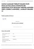 HAWAII MASSAGE THERAPY BOARD STATE EXAM ACTUAL EXAM COMPLETE 350 QUESTIONS WITH DETAILED VERIFIED ANSWERS &lpar;100&percnt; CORRECT ANSWERS&rpar; &sol; ALREADY GRADED A&plus;