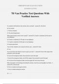 7D Van Practice Test Questions With Verified Answers