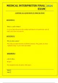 MEDICAL INTERPRETER FINAL EXAM QUESTIONS AND ANSWERS 2024