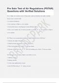 Pre Solo Test of Air Regulations &lpar;PSTAR&rpar; Questions with Verified Solutions