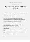 ABQUARP Exam Questions And Answers 100&percnt; Pass