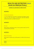 HEALTH AND NUTRITION D440 OA PREP&lpar;ACTUAL&rpar; QUESTIONS AND ANSWERS 2024