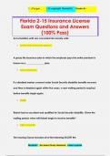 Florida 2-15 Insurance License  Exam Questions and Answers &lpar;100&percnt; Pass&rpar;