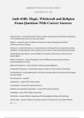 Anth 4340&colon; Magic&comma; Witchcraft and Religion Exam Questions With Correct Answers