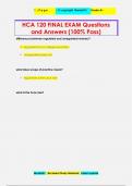 HCA 120 FINAL EXAM Questions  and Answers &lpar;100&percnt; Pass&rpar;