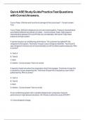 Quick ASE Study Guide Practice Test Questions with Correct Answers&period;