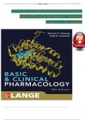 Basic and Clinical Pharmacology&comma; 15th Edition TEST BANK by Bertram G&period; Katzung&comma; Verified Chapters 1 - 66&comma; Complete Newest Version