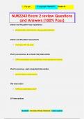 NUR2243 Exam 2 review Questions  and Answers &lpar;100&percnt; Pass&rpar;