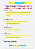 PSY 340 Exam 1 &lpar;Chapters 1-4&rpar; Questions and Answers &lpar;100&percnt; Pass&rpar;