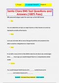 Santa Clara EMS Test Questions and  Answers &lpar;100&percnt; Pass&rpar;