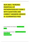 NUR 2063 &sol; NUR2063&colon; Essentials of Pathophysiology Exam 2 Review