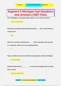 Segment 2 Michigan Test Questions  and Answers &lpar;100&percnt; Pass&rpar;