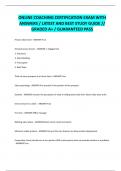 ONLINE COACHING CERTIFICATION EXAM WITH  ANSWERS &sol; LATEST AND BEST STUDY GUIDE &sol;&sol;  GRADED A&plus; &sol; GUARANTEED PASS