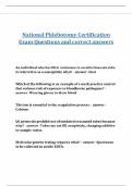 National Phlebotomy Certification Exam Questions and correct answers