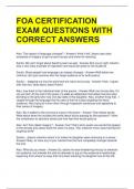 FOA CERTIFICATION EXAM QUESTIONS WITH CORRECT ANSWERS 