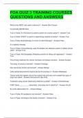 FOA QUIZ 3 TRAINING COURSES QUESTIONS AND ANSWERS 