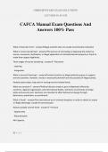 CAFCA Manual Exam Questions And Answers 100&percnt; Pass