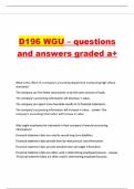D196 WGU &ndash; questions and answers graded a&plus;