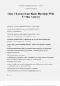Class D License Study Guide Questions With Verified Answers